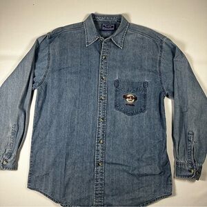Vintage 90s Hard Rock Cafe Ottawa Denim Shirt Souvenir
